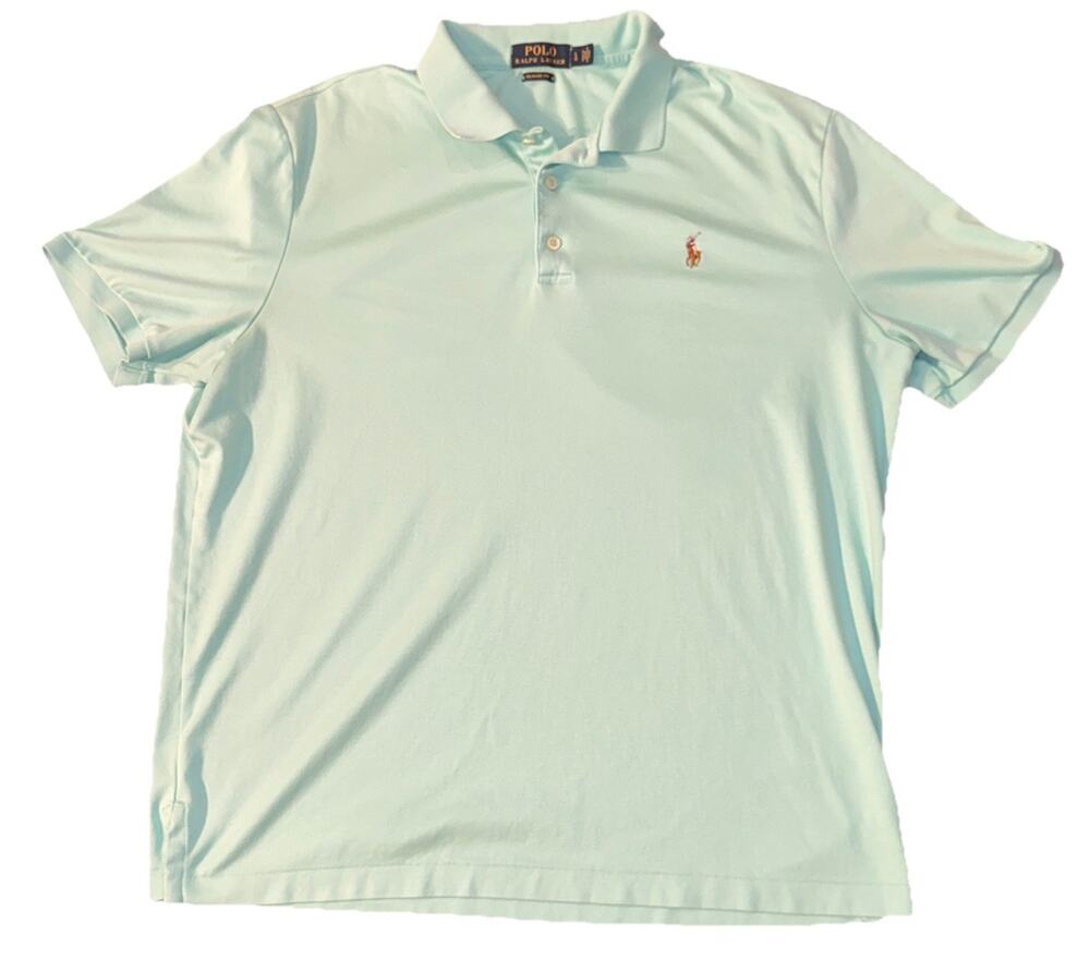 Polo by Ralph Lauren Polo Shirt Mens Large Teal Classic Fit Pony Short Sleeve